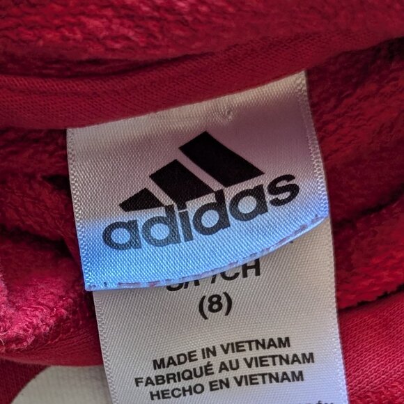 Adidas boys red pullover hoodie size 8 - Picture 3 of 4